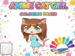 Gioco Anime Cat Girl Coloring Pages in linea