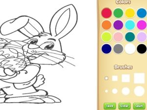 Gioco Libro da colorare di coniglietti di Pasqua per bambini in linea