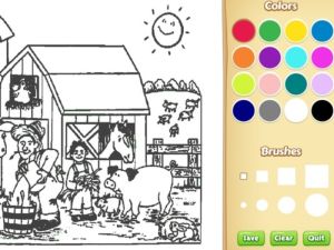 Gioco Libro da colorare di fattoria per bambini in linea
