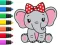 Gioco Coloring Book: Elephant in linea
