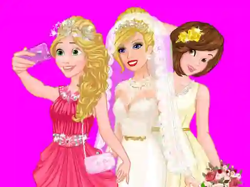Gioco Barbie's Wedding Selfie With Princesses in linea