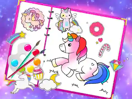 Gioco Fabulous Cute Unicorn Coloring Book in linea