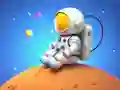 Gioco Coloring Book: Spaceman Sitting in linea
