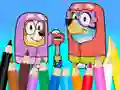 Gioco Coloring Book: Bluey Flossing Grannies in linea