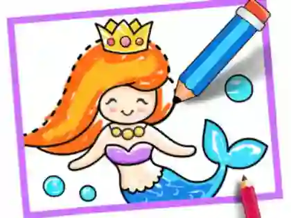 Gioco Toddler Drawing: Mermaid in linea
