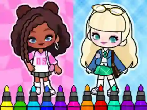 Gioco Coloring Book: Aha World Sporty Girl in linea
