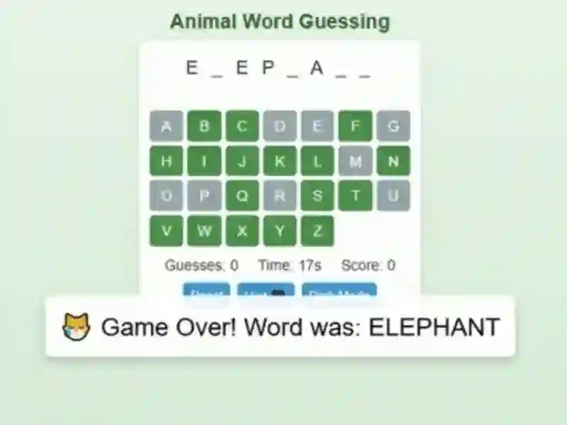 Gioco Animal Word Guessing Game in linea