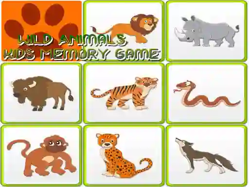 Gioco Wild Animals Kids Memory game in linea