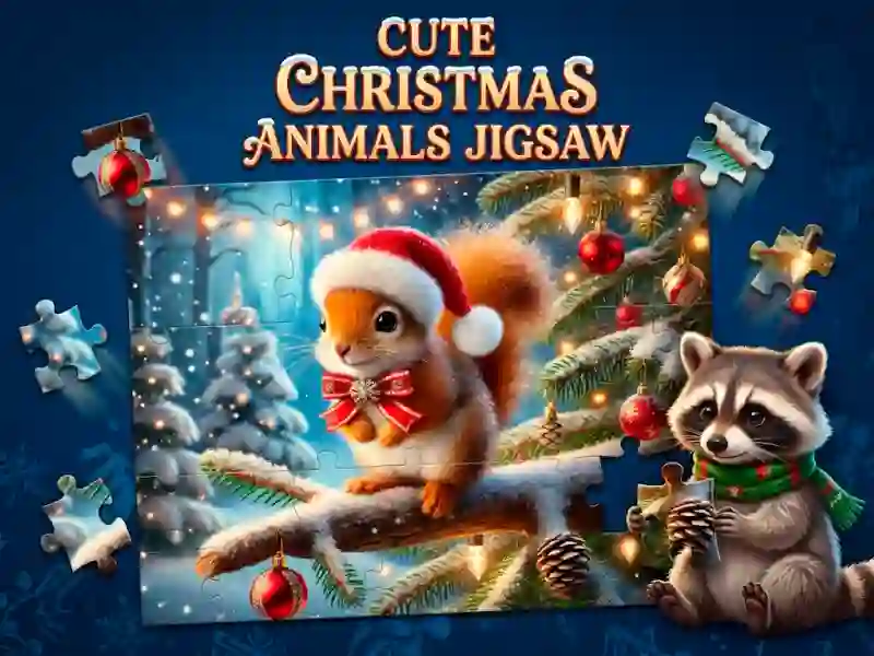 Gioco Cute Christmas Animals Jigsaw in linea