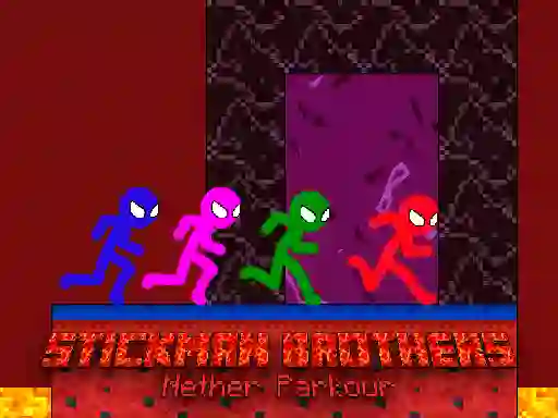 Gioco Stickman Brothers Nether Parkour in linea