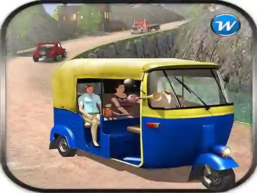 Gioco Public Tricycle Rickshaw driving in linea
