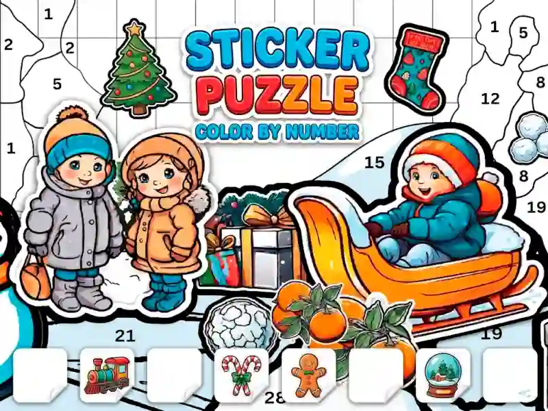 Gioco Sticker Book Puzzle: Color By Number in linea