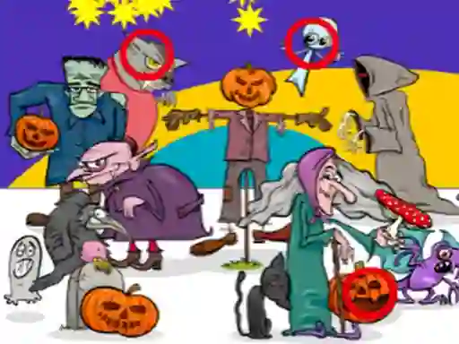 Gioco Find 5 Differences Halloween in linea