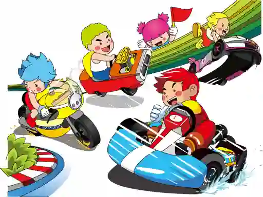 Gioco Cartoon Kart Puzzle in linea