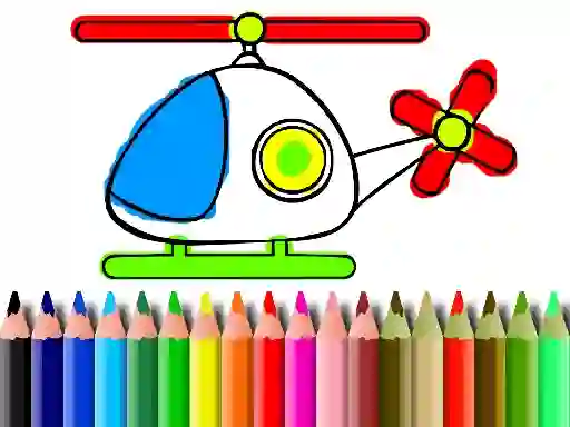 Gioco Back To School Helicopter Coloring in linea