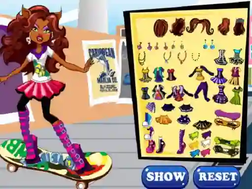 Gioco Clawdeen skates in linea