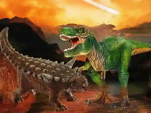 Gioco Dinosaurs Fight Jigsaw in linea