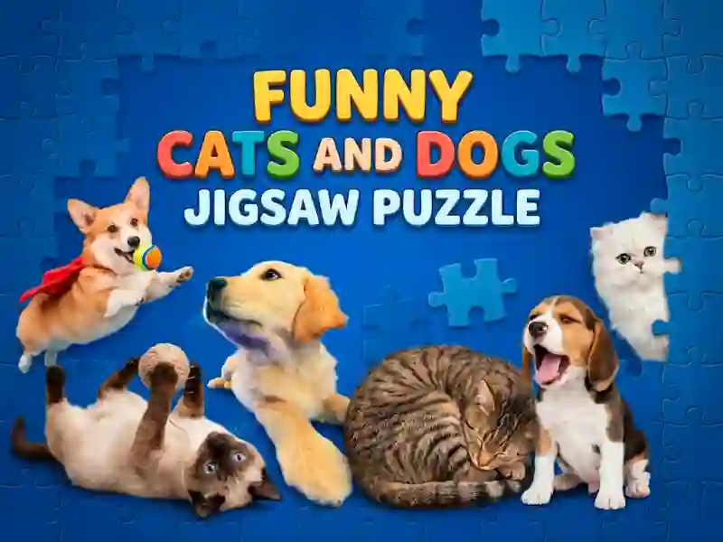 Gioco Funny Cats And Dogs Jigsaw Puzzle in linea