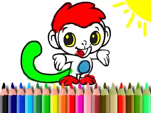 Gioco Back To School: Monkey Coloring in linea