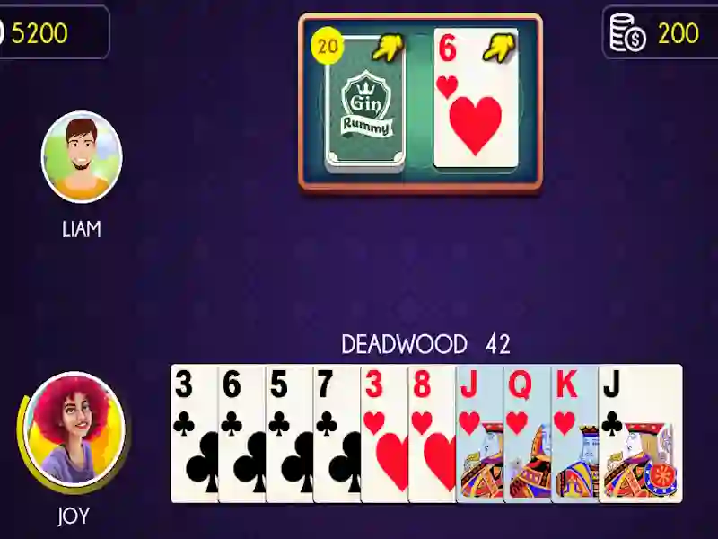 Gioco Gin Rummy in linea