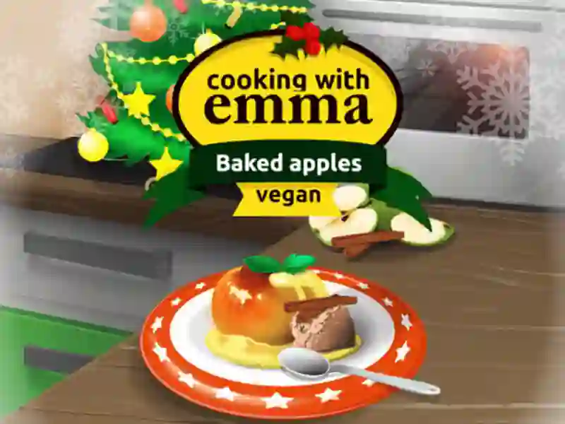 Gioco Cooking with Emma Baked Apples vegan in linea