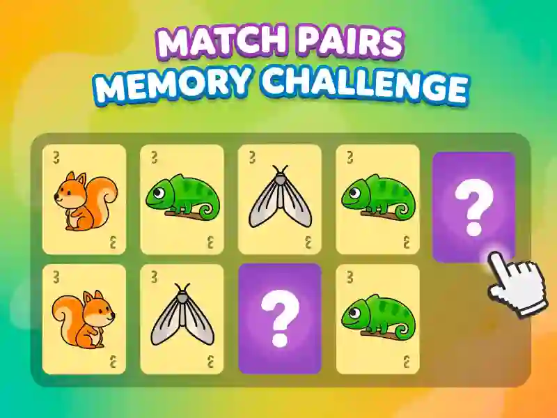 Gioco Match Pairs Memory Challenge in linea