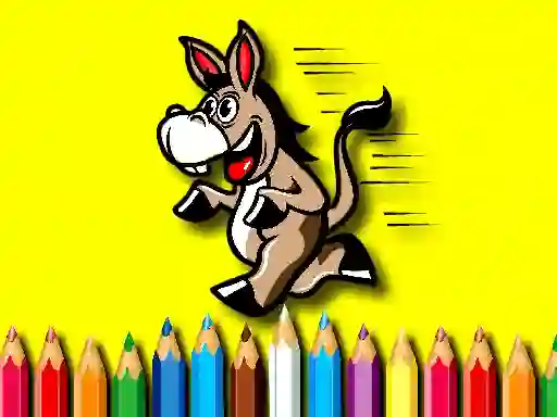 Gioco Back To School Coloring Book Donkey in linea