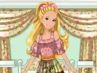 Gioco Barbie's Patchwork Peasant Dress in linea