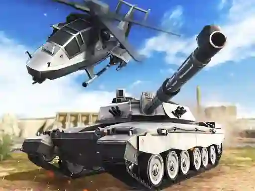 Gioco Strategy of war. Tanks and helicopters in linea