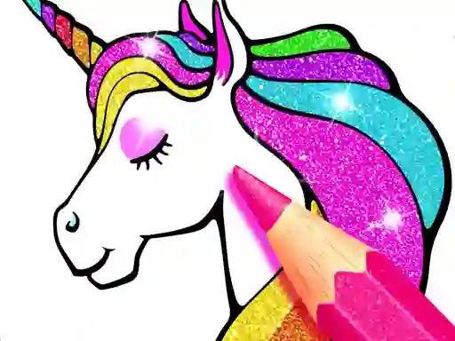 Gioco Unicorn Coloring Book Glitter in linea