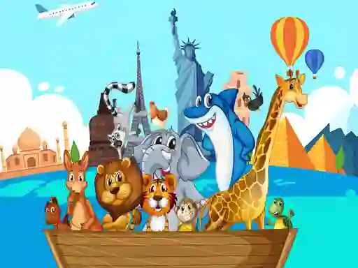 Gioco Crazy Friends Travel The World Puzzle in linea