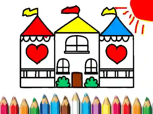 Gioco Back To School Coloring Book DOLL HOUS in linea