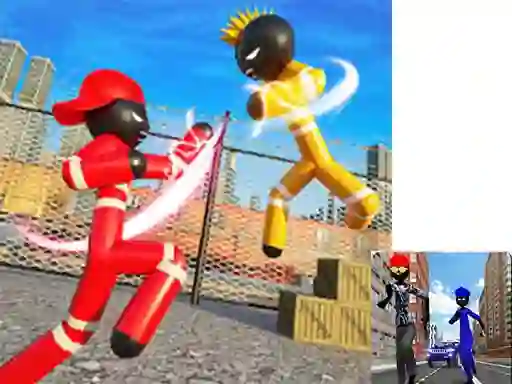 Gioco Stickman Police vs Gangsters Street Fight in linea