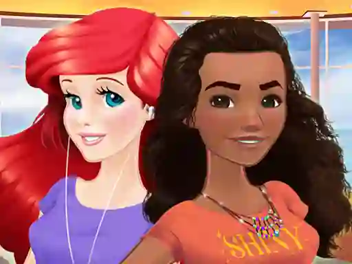 Gioco Ariel and Moana Princess on Vacation in linea