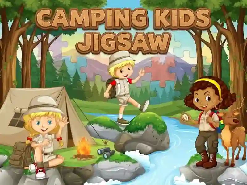 Gioco Camping kids jigsaw in linea
