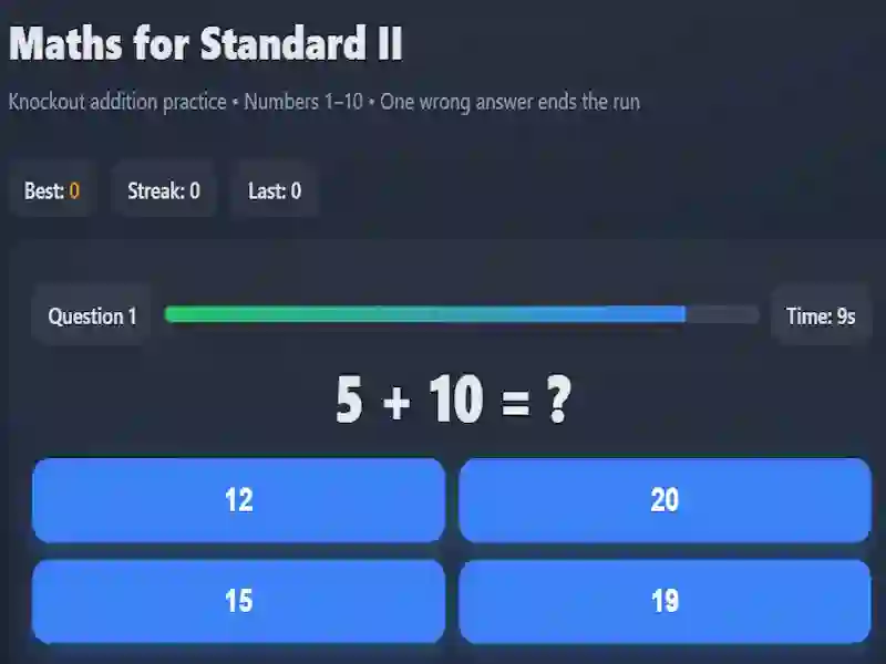 Gioco Maths for Standard II in linea