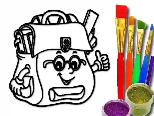 Gioco Back To School: School Bag Coloring Book in linea
