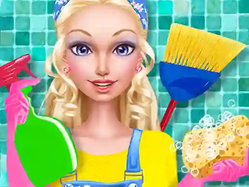 Gioco Fashion Doll House Cleaning in linea