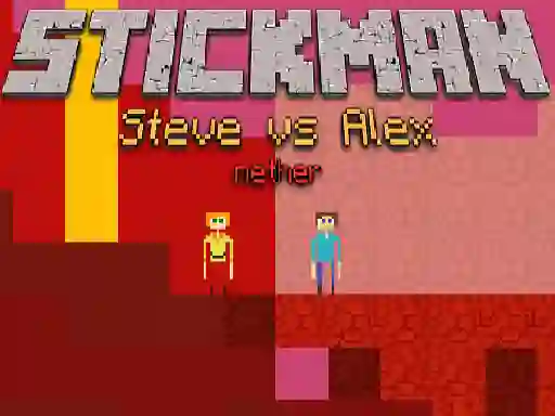 Gioco Stickman Steve vs Alex Nether in linea