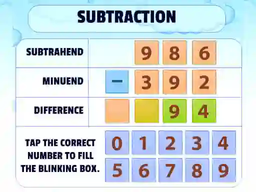 Gioco Subtraction Practice in linea