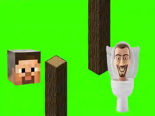 Gioco Spinning Skibidi Toilet Flappy Minecraft in linea