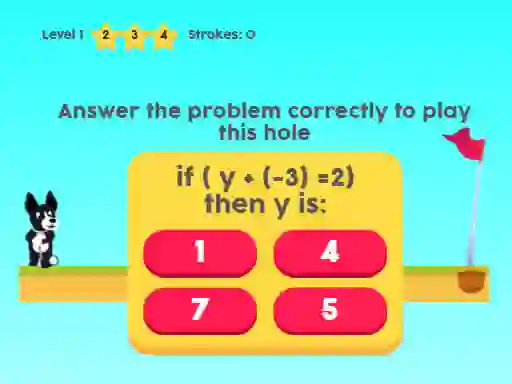 Gioco MathPup Golf 4 Algebra in linea