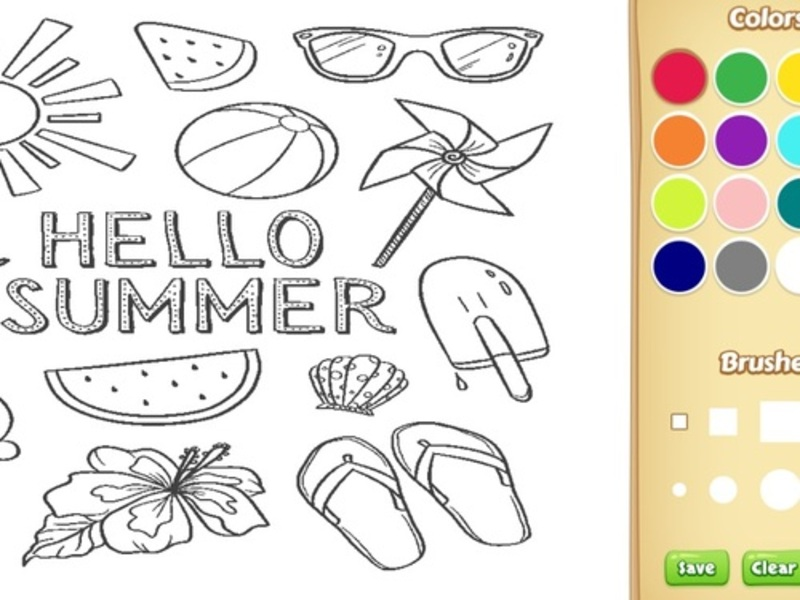 Gioco Ciao libro da colorare estivo per bambini in linea