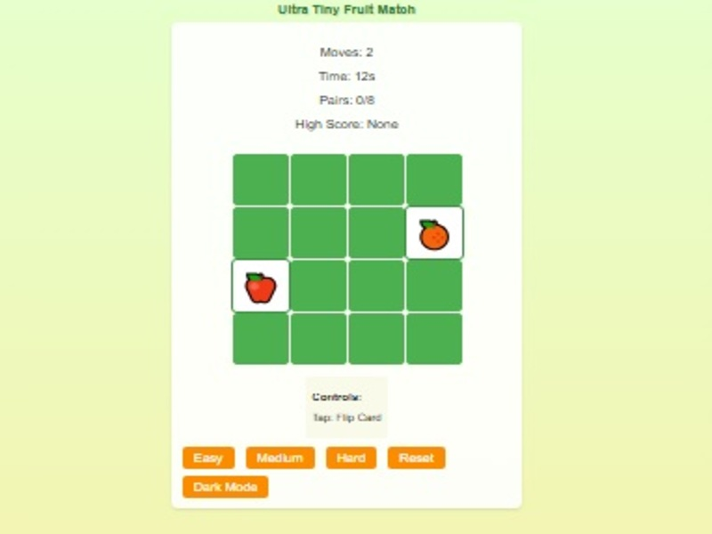 Gioco La memoria della frutta corrisponde al puzzle del cervello in linea
