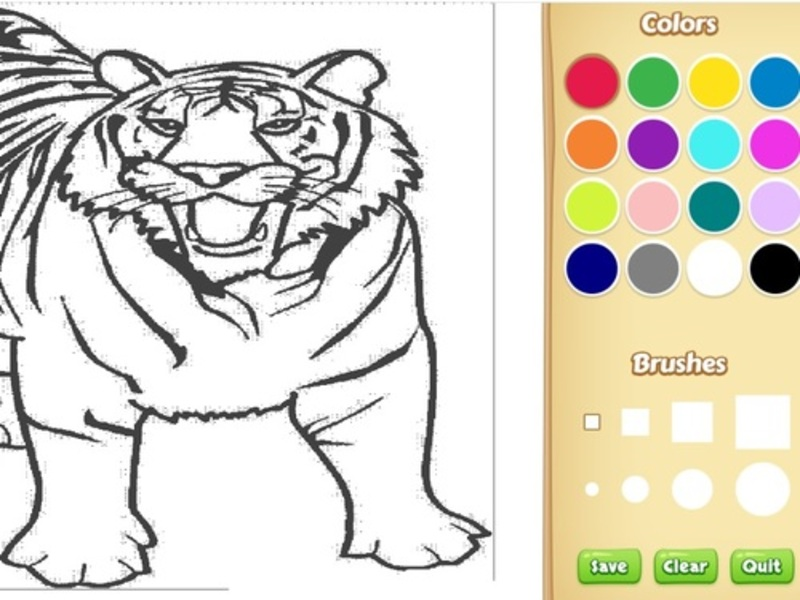 Gioco Libro da colorare di tigre in linea