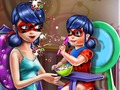 Gioco Alimentazione del bambino della ragazza punteggiata  in linea