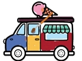 Gioco Colorazione di camion del gelato  in linea