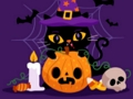 Gioco Puzzle di gatti scontrosi di Halloween  in linea