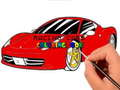 Gioco Libro da colorare di auto da corsa  in linea