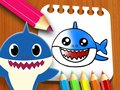 Gioco Libro da colorare di squalo bambino  in linea